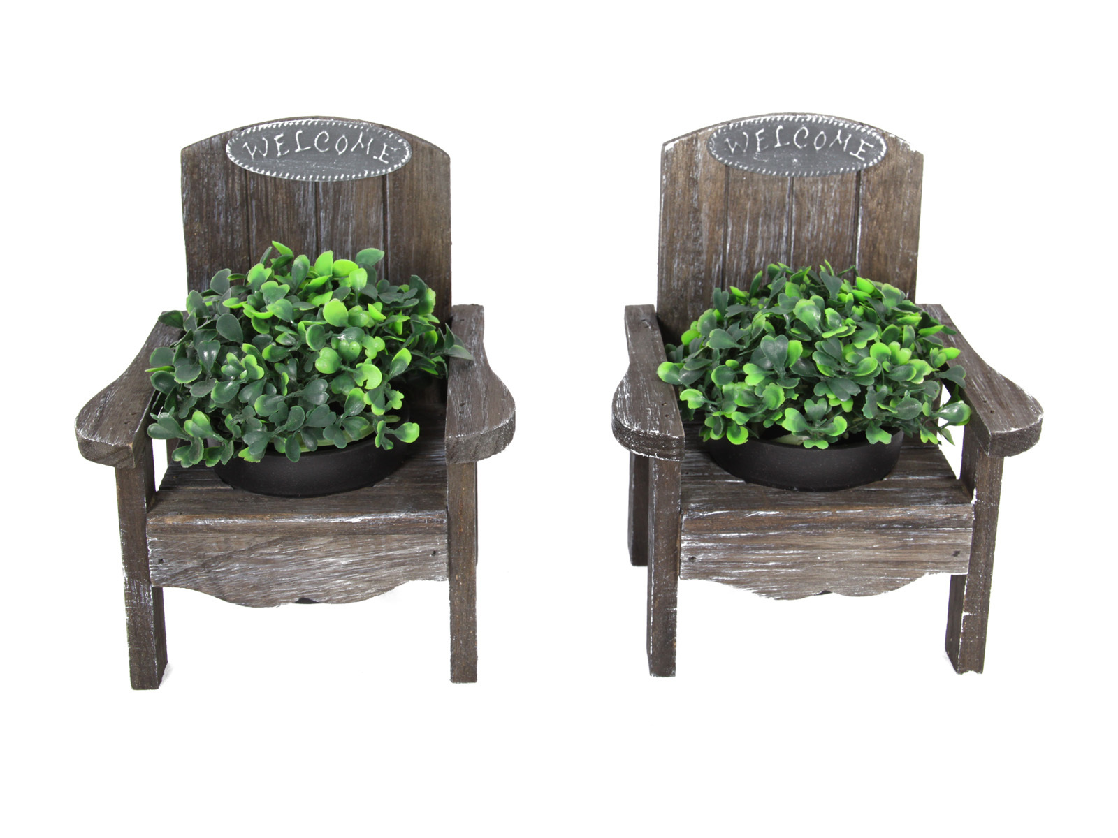 1pce 20cm Wooden Novelty Garden Pot Holder, Chair Design