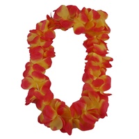 4pce Bundle Hawaiian Lei Garland Orange Tones Flower Wreath for Fancy Dress Party Full and Plush