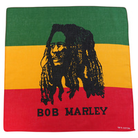 Bandana Bob Marley on Rastafarian Flag 1pce 54cm 100% Cotton Head Wrap Scarf