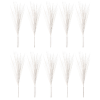 10pce White Display Grass Set Stem 150cm Artificial Plant / Flower Filler