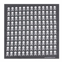 Bandana Skulls & Cross Bones Checkered 1pce 54cm 100% Cotton Head Wrap Scarf