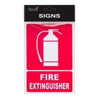 Fire Extinguisher Sign Plastic Red / White 30x20cm