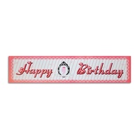 Pink Princess Happy Birthday Theme Party Banner 100x30cm Sign 1pce