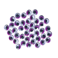 50pcs Craft Googly Eyes Purple Eyelids 10mm Glue On Decorate Kids/Adult Wiggly