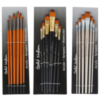 18pce Paint Brush Bundled Set Round, Flat & Bright Tips Artist Quality