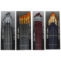 24pce Paint Brush Bundled Set Premium Flat Tips Blender Background Filler Artist Quality