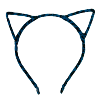 1pce Blue Leopard Print Felt Cat Ears Headband, Dress Up Costume Accessory