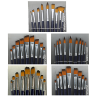 45pce Paint Brush Bundle Set Artist Quality Flat, Round, Fan, Round Tips