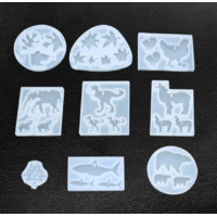 9pce Pendants Silicone Mold For Epoxy Resin DIY Jewellery Making Animals & Leaf's