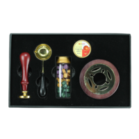 5pce Wax Stamp Kit Calligraphy Seal Set Spoon, Tealight, Coloured Wax Gift Box