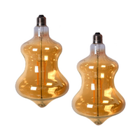 Pair of Edison LED Light Globes Curved 4 Watt Filament Bulbs 25cm, Set of 2