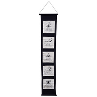 128cm Large Scroll Banner Yoga Poses & Pocket Black & White Spiritual Mandala Meditation