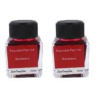 2 x Quality Bordeaux 25ml Calligraphy / Fountain Pen Ink in Glass Bottle Set