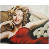 Marilyn Monroe Posing on Couch Paint by Numbers Canvas Art Work DIY 40cm x 50cm