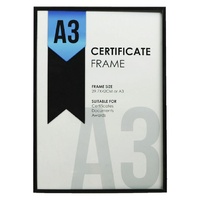 A3 Certificate Photo Frame Business Black with Glass Wall Art