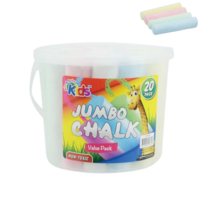 20pce Jumbo Kids Chalk in Bucket Non-Toxic Office Supplies Back to School