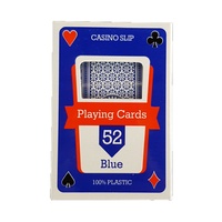 Blue Deck of Cards in Case 52 Playing Games 100% Plastic Casino Slip