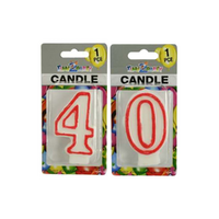 Number "40" Birthday Candle 7.5cm High Excellent For Parties And Events