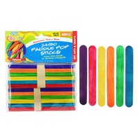 60pce Jumbo Multi-Colour Paddle Pop Sticks 15cm School, Art & Craft DIY Projects