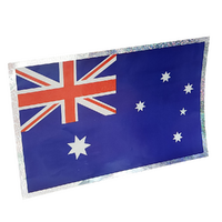 Australia Day Laser Sticker Aussie Flag Metallic Decals A4 Sheet