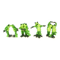 12cm Frog Couple In Love Poses Figurine, Gloss Marble Finish