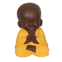 Cute Little Buddha Monk 7cm in Yellow Robe Resin 1pce