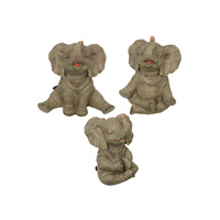 1pce 17cm Yoga Elephant in Natural Grey Colouring Very Cute! Meditation Pose