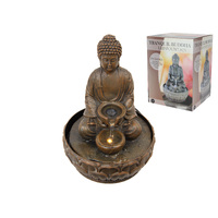 Water Fountain Rulai Buddha with LED Light 29cm Height 1.5m Cord AU Plug 