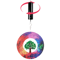 Tree of Life Spinner & Motor Set Rainbow Metal 3D Hanging Illusion Art Colourful Design