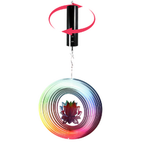 Lotus Flower Spinner & Motor Set Rainbow Metal 3D Hanging Illusion Art Colourful Design