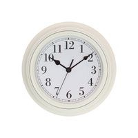 23cm Clock Cream Simple & Small Easy Hang Office or Home Wall Art