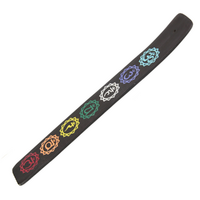Incense Holder Black with Colour Chakras Theme 25cm Length 1pce