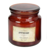 Apothecary Glass Candle Large 11cm 400g Sage & Verbena Scented