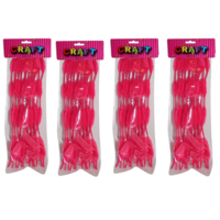 80x Pink Pipe Cleaners /Chenille Sticks Set Stems 30x1cm (4pks of 20)