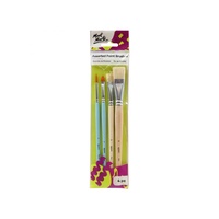 Mont Marte Discovery Paint Brushes Intro Set Assorted Flat & Round 4pce