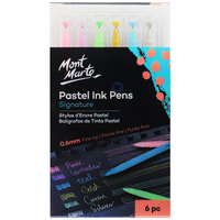 Mont Marte Pastel Ink Pens Fine Tip Markers 6pce Colours