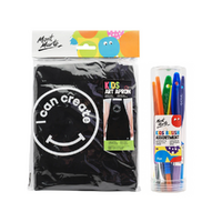 Mont Marte Kids Paint Brushes & Apron Set, Art Smock Gift Kit