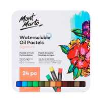 Mont Marte Water-soluble Oil Pastels 24pce In Tin Box, High Pigment, Dry or Wet 