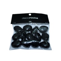 100g Black Olive Shaped Deco Beads Pack 30mm x 25mm Acrylic