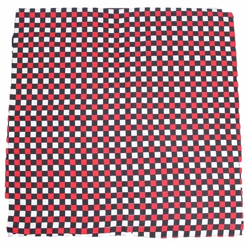 Bandana Checkered Red, Black & White 1pce 54cm 100% Cotton Head Wrap Scarf
