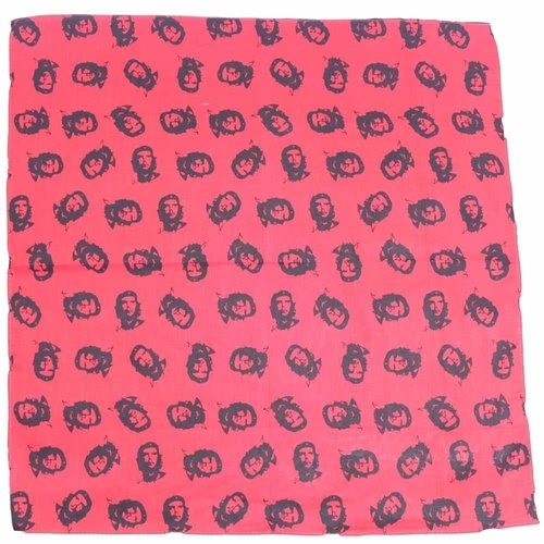 Bandana Che Guevara Silhouette on Red 1pce 54cm 100% Cotton Head Wrap Scarf