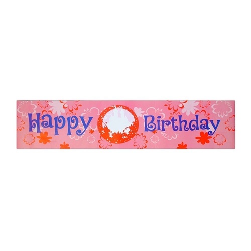 Princess Castle Happy Birthday Theme Party Banner 100x30cm Sign 1pce