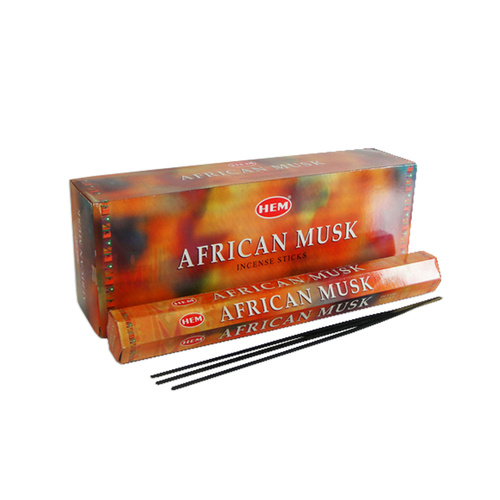 120 Incense Sticks Bulk Pack, HEM, Zen Aromatherapy, 6 Boxes of 20 Sticks - African Musk