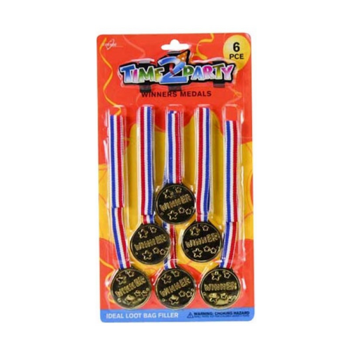 6pce Winner Medals 3.5cm Party Game Loot Bag Filler