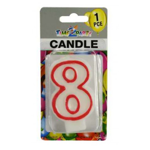 Number "8" Birthday Candle 7.5cm High Excellent For Parties And Events