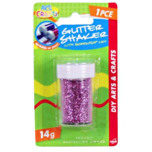 1pce Glitter Tube Shaker 14g, Screw Top Lid w/ Pour or Sprinkle Adaptor Top-Pink