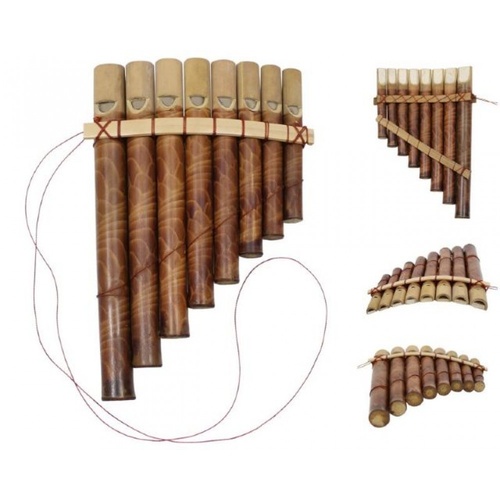 1x 19cm Natural Bamboo Panpipes, with 8 Pipes, Instrument 