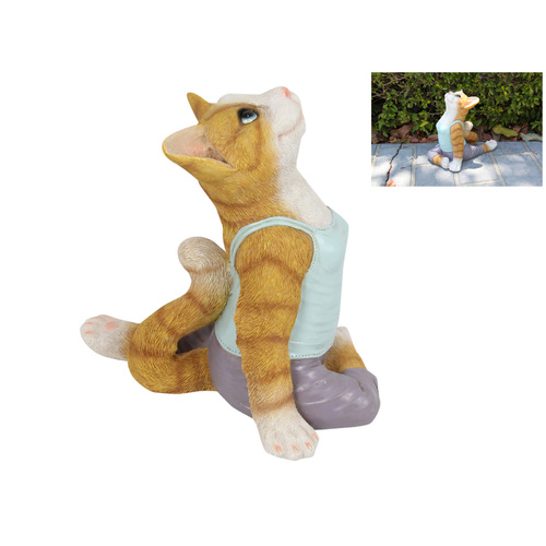 1pce 25cm Yoga Cat Stretching in Active Wear, Cute Quirky Novelty