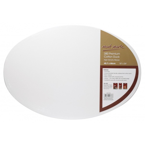 Mont Marte Canvas 45cm x 66cm Oval Double Thick Premium Stretched Frame 18x26in"