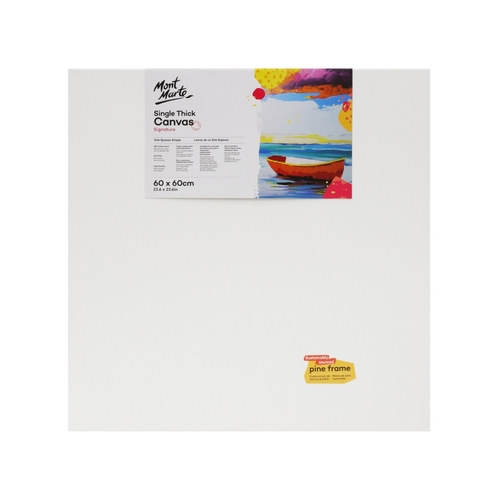 Mont Marte Canvas 60cm Square Thin Single Thick Studio Stretched Frame 23in"